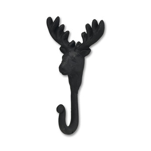HMS 3 gancio a muro cervo cervo in ghisa nera a un solo livello per la casa per la cucina bagno soggiorno per asciugamani abbigliamento gioielli - Product Image 4