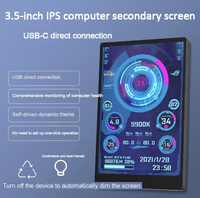 Écran intelligent IPS TURZX de 3,5 pouces avec sortie vidéo HD 320x480, module d'affichage LCM USB Type C, écran étendu, modules LED