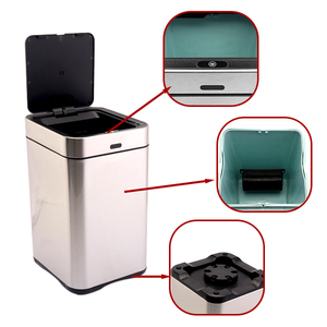 Induction Smart Open Lid Désinfection Grand Métal Double Seau Cuisine Acier Inoxydable <span class=keywords><strong>Poubelle</strong></span> Caractéristiques Intelligentes pour Poubelles - Product Image 2