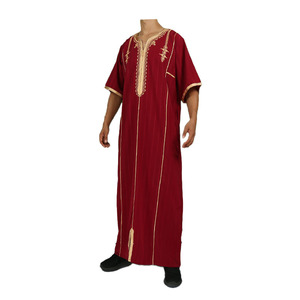 Tessuto africano musulmano Shing uomo caftano <span class=keywords><strong>marocco</strong></span> manica corta Kanzu - Product Image 3