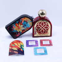 Autocollant en aluminium holographique 3D en relief, motif floral, anti-contrefaçon, étiquette écologique pour flacons de parfum, personnalisable