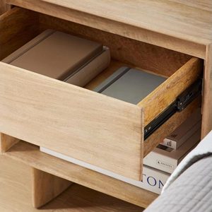 Mesita de Noche de Madera Maciza de Lujo, Elegante Mesita de Noche para Dormitorio con Cajón de Almacenamiento, Muebles de Madera para el Hogar, Hotel, Resort - Product Image 2