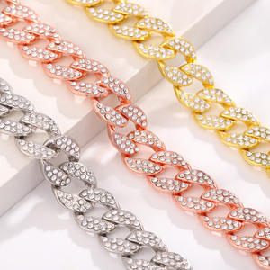 Pulsera de Cadena Cubana Tiyo, Chapada en Oro de 14K, Aleación de Zinc con Incrustaciones de Circonitas, Unisex, Joyería Moderna para Compromiso - Product Image 2