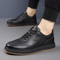OEM ODM Sneakers en cuir véritable pour hommes, à bout bas, à lacets, chaussures décontractées pour la marche, chaussures plates souples pour le skate, pour un usage quotidien