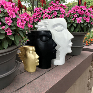 Châu Âu Phong Cách Lớn Sợi Đất Sét Chậu Hoa Bình Khuôn Mặt Con Người Trồng Cho Nhà Và Vườn Cây Với Thiết Kế Độc Đáo - Product Image 2