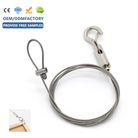 Kit de fixation de câble réglable à crochet, cordon en acier inoxydable pour suspendre les enseignes et les lampes