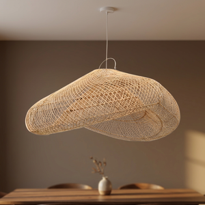 Handmade Rattan Pendant <b>Lightshade</b> Woven <b>Wicker</b> Hanging Lamp Cover Natural Indoor Decorative Fixture - Product Image 2
