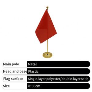 Custom Printed Desk <b>Flags</b> Straight-<b>pole</b> Metal Flagpoles <b>for</b> Negotiation Meetings - Product Image 4