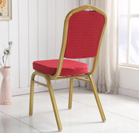Chaise d'événement empilable à cadre doré, rouge, pour salle de banquet, idéale pour l'église, les mariages, les cérémonies, les fermes et les hôtels - Vente en gros