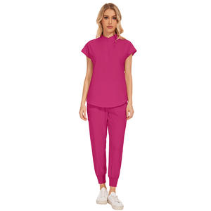 Uniformes Médicos Personalizados con Logotipo para Salón de Belleza, Spa, Enfermería, Doctor, Hospital, Conjuntos de Pantalones Deportivos de Poliéster y Elastano - Product Image 6