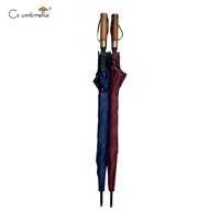 Parapluie de golf personnalisé YS-7071 avec poignée en bois, cadeau publicitaire personnalisé, ouverture automatique, protection contre la pluie et les UV, double usage soleil et pluie