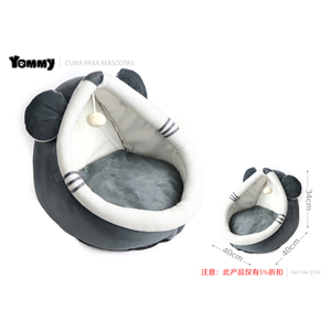 Cuccia per Gatti Yommy 40x40x34cm in Finta Pelliccia Morbida e Peluche, Rimovibile e Lavabile con Giocattolo a Sfera Appeso per Gatti - Product Image 1