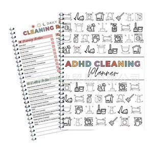 Nouveauté transfrontalière : Cahier à spirale anglais pour le nettoyage des esprits (ADHD), avec reliure spirale – Planificateur simple style croquis et gribouillis, idéal pour un cadeau - Product Image 5