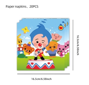 Decorazioni per Feste a Tema Circo e Clown, Set di Stoviglie con Piatti, Bicchieri, Tovaglioli e Tovaglia per Baby Shower e Feste di Compleanno per Bambini - Product Image 5