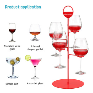 Soporte de metal para copas de cóctel Wine Flight Tree de 4 brazos con logotipo personalizado - Product Image 6