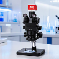 Microscope stéréo à zoom SZM7060 à base compacte 7X-60X sans caméra, oculaire WF10X 120mm pour la sécurité des billets de banque et l'impression