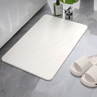 Tapis de bain en terre de diatomée super absorbant FIGOO, séchage rapide, antidérapant, pour salle de bain