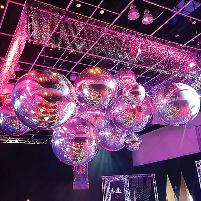Large Event Decoration PVC Floating Sphere Mirror Balloon Disco Shinny Inflatable Mirror Ball For sale