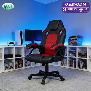 Silla de Juego al por Mayor con Cuero Sintético, Funciones de Reclinación y Giro para PC y Esports, Fabricada en Metal, Hierro y Nylon WS1681 - Product Image 1