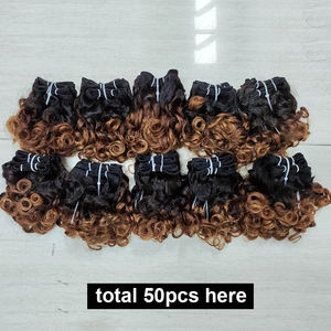 Letsfly Rose Curly Brazilian Virgin Hair Weaving 1BT30 Mèches de cheveux humains 10 12 16 pouces 100% cheveux humains double trame machine - Product Image 3