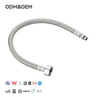Raccord de Robinet Tressé en Acier Inoxydable 304, 12mm DE, 1/2 Femelle M10x1, Tube Court Mâle EPDM pour Plomberie Cuisine et Salle de Bain
