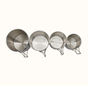 Ensemble de 4 tasses de voyage compactes en acier inoxydable avec poignées pliables pour le camping en plein air et l'usage quotidien - Product Image 3