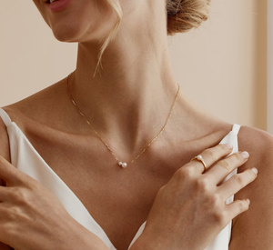 Collana minimalista di perle d'acqua dolce argento puro rotonda di 2 perle collana di perle collana di perle quotidiane gioielli di alta qualità - Product Image 1