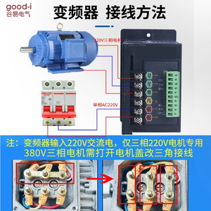 Convertisseur de fréquence polyvalent de petite taille 200/400/750W, contrôleur de vitesse basse puissance pour moteurs monophasés et triphasés 220V 380V - Product Image 2