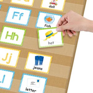 Tablero de letras de arpillera con 7 bolsillos, magnético, para montar en la pared, para uso en el aula o en el hogar, diseño rústico para el regreso a clases - Product Image 4