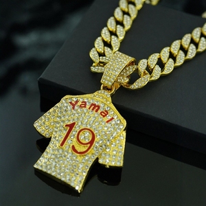 Jip-Hop <span class=keywords><strong>Yamai</strong></span> No. 19 JERSEY จี้โลหะผสมสไตล์เดียวกันสร้อยคอฮิปฮอปสำหรับยุโรปและอเมริกา - Product Image 6