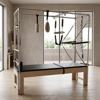 Cama de Pilates Profesional de Madera de Roble con Torre de Acero Inoxidable Completa y Sistema de Resortes Multinivel