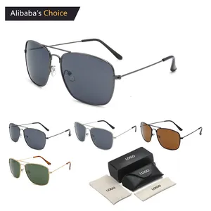 2023 Custom Logo Sunglasses Women Classic Shape Double Bridge Promotion Aviation Metal Pilot Driving Luxury Sunglasses Men