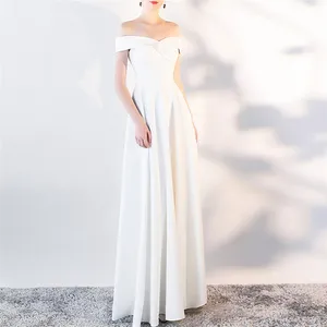 Vestidos De Fiesta Largos Elegantes y Off Shoulder Modest Wedding Dress Formal Prom Dress Cocktail Gown Bridesmaid Dress