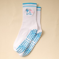 Chaussettes en coton à motif écossais tendance pour femmes, respirantes, antidérapantes, tricotées, imprimées numériquement, logo brodé, yoga