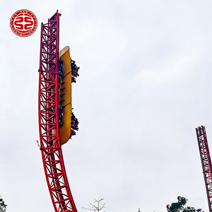 Produits de parc d'attractions Thrill, manèges UFO volants en forme de U, toboggan à double piste, jeux de plein air pour adultes dans un parc d'attractions - Product Image 5