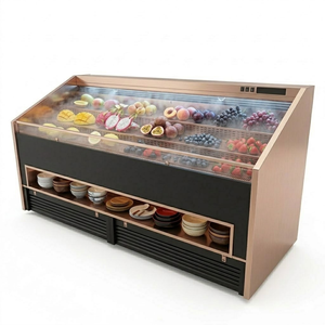 Vitrine Réfrigérée Commerciale XMEN à Refroidissement Ventilé, en Acier Inoxydable Or Rose, à Niveaux, pour Buffet, Barbecue et Présentation Alimentaire - Product Image 4