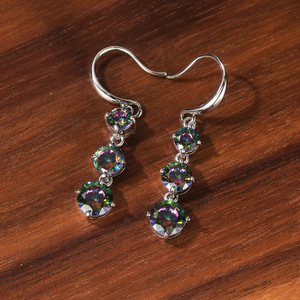 Orecchini Pendenti Lunghi in Cristallo Multicolore per Donne, Accessori Eleganti di Moda Primavera-Estate - Product Image 4
