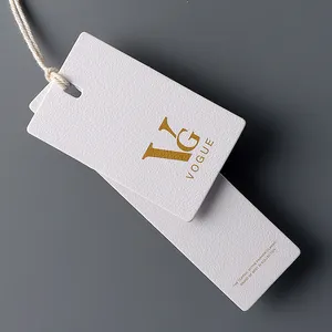 Custom Logo Wit Kleding Prijs Tag Met String Luxe Merk Papier Hang Tags Voor Kleding