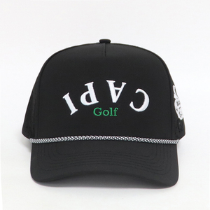 Wholesale Custom 5 Panel Embroidery Logo Baseball Cap Sporty Performance Gorras Laser Cut Holes Waterproof Golf <b>Hats</b> with Rope - Product Image 3