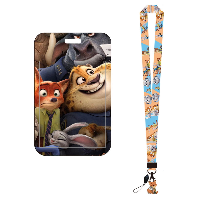 Lovely Cartoon Zootopia Card Holder Lanyards Custom Logo Student Worker ID Name Badge Credit Card Case Cover Lanyard Accessories Image 4