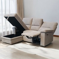 Canapé sectionnel inclinable moderne en tissu, trois places, avec rangement, chaise longue rembourrée, meubles de salon