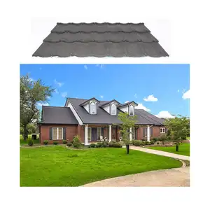 绿色黑色建筑材料粘结金属屋面石材涂层金属屋面瓦