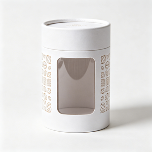 Boîte en carton cylindrique multi-tailles avec fenêtre transparente, tube en papier rond, boîte d'emballage commerciale pour grains de café - Product Image 4