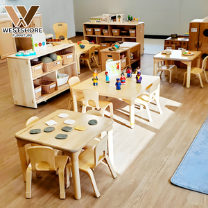 Bằng gỗ Montessori mầm non đồ nội thất daycare mẫu giáo trường bảng và ghế Bộ chăm sóc trẻ em mẫu giáo Trung tâm thiết kế lớp học - Product Image 1