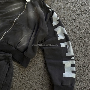 Survêtements personnalisés 420 g/m² : Sweats à capuche zippés délavés au soleil et pantalons de jogging amples – Fabrication sur mesure - Product Image 3