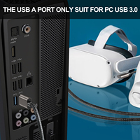 VR Link Cable USB C Cable USB tipo C de ángulo recto de 90 grados para Oculus Quest 2 Cable de carga y datos de alta velocidad para auriculares VR