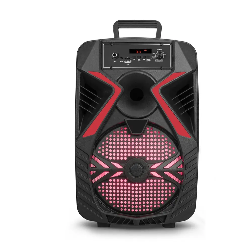 Outdoor Wireless Large Karaoke Party Speaker Portable Big Bluetooth Speaker with LED Lights microphone