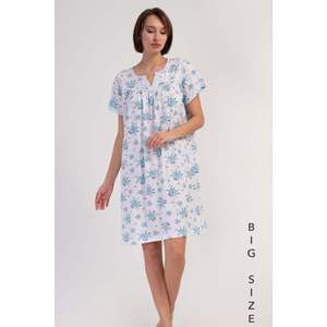 Avore Chemise de nuit en coton pour femme, grande taille, imprimé floral, vêtements de nuit, grande taille - Product Image 1