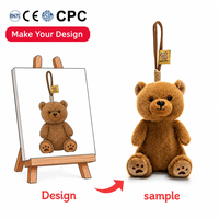 Boneka Beruang Coklat Lucu Imut Kartun, Mainan Hewan Bulu Lembut, Gantungan Kunci, Mainan Anak, Hadiah Hari Valentine, Boneka Plush