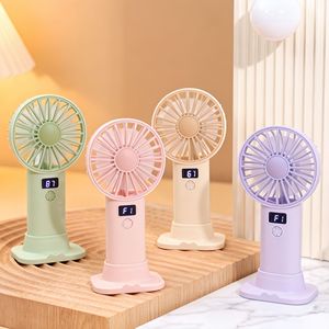 Portable Handheld <b>Fan</b> With Digital Display 5W DC Motor Battery Powered Desk <b>Stand</b> For Indoor Use - Product Image 2